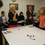 International students playing games to learn French